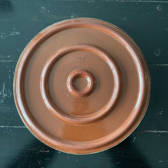 suzanne katkhuda studio pottery large cake platter red rose signed hand painted - Picture 2 of 3